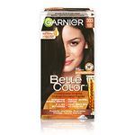 Garnier Belle Color Permanent Hair Dye, 303 Ebony Brown, 100% Grey Coverage, Enriched with Argan Oil and Wheat Germ Oils - 1 Application, Packaging may vary