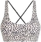 ZAFUL Women's Adjustable Lace Up Bikini Top Push Up Padded Scoop Neck Swimsuit Tops Leopard M