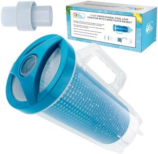 U.S. Pool Supply Professional in-line Pool Leaf Canister with Large Plastic Mesh Basket & Mesh Bag - Fits 1-1/2” Swimming Pool Cleaner Vacuum Hose Sections - Skims Leaves, Prevents Filter Clogging