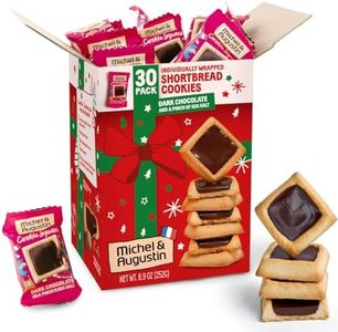 Michel et Augustin Christmas Cookies, French Shortbread Cookie Squares with Dark Chocolate & Sea Salt, Holiday Cookies Individually Wrapped, Butter Cookie Gift Basket, 30 Changemakers per Box