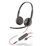 Plantronics - Blackwire 3225 - Wired Dual-Ear (Stereo) Headset with Boom Mic - USB-C to connect to your Mobile, PC or Mac