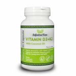 Infinitree Vitamin D3 (1000iu) + K2 (MK-7 / 120mcg) with Virgin Coconut Oil - 120 Softgels, Immune Support, Bone & Teeth Health, High Absorption, Made in Canada