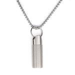 Haxtec Small Pill Box Titanium Pill Fob Necklace Nitro Mini Waterproof Pill Holder Lightweight Survival Case Keychain Pill Bottle for Purse Men & Women (TC10-Ti)