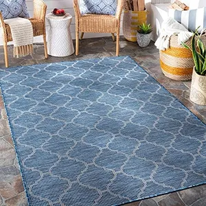 Mark&Day Outdoor Rugs, 2x7 Bussum Traditional Indoor/Outdoor Navy Runner Area Rug, Non Shedding Blue White Carpet for Patio, Porch, Deck, Bedroom, Living Room or Kitchen (2'6" x 7'3" Runner)