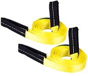 Lifting Slings Straps 8 Foot by 1 inch 1333 lbs Capacity Heavy Duty Lifting Stitching Web Flat Eye to Eye Loop Ends for Rock Tree Saver Lifting Furniture Appliances Machine (2 Pack)