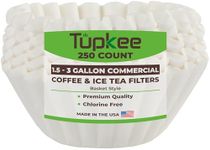 Tupkee Extra Large Coffee Filters - 1.5-3 Gallon (13" x 5") Coffee & Tea Filter - Tall Walled to Prevent Ground Overflow - Chlorine Free White - Compatible with Bunn Commercial Machines