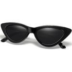 Joopin Polarised Cat Eye Sunglasses for Women, 100% UV Protection Retro Narrow Pointy Cateye Womens Sunglasses (Black)