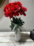 HOMEXO Peony Decorative Artificial Fake Faux Flower Plants Silk Arrangements Wedding Bouquets Decoration Home Kitchen Garden Party Table Floral centerpieces DIY (Red)