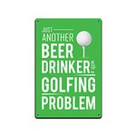 JP's Parcels Tin Signs Man Cave Decor-These Signs Have A Retro, Rustic, and Vintage Look and are Proudly Made in The USA 12 x 8 in JPTS423 Just Another Beer Drinker with a Golfing Problem