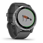 Garmin vívoactive 4 — waterproof GPS fitness smartwatch with training plans & animated exercises. Heart rate monitor, 20 sports apps, 8 days battery life, music player, silver/dark grey