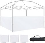 SmoothNovelty 3 Pcs Canopy Half Wall Outdoor Half Wall Only Canopy Sidewalls Gazebo Side Panels Panel Wall for 10' x 10', 10' x 15', 10' x 20' Vertical Leg Pop up Canopy Gazebo Shelter Tent (White)