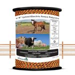 1/8 Inch Thick Polywire Electric Fence 3280 Feet/1000m Length for Containment of Livestock, Horses Deers, Bears, Farm Animals, Gardens, Pets, Hot Wire Portable Fence High Visibility