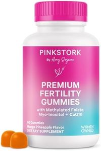 Pink Stork Premium Fertility Gummies for Women - Prenatal Conception Supplements for Her with Inositol, CoQ10, Folate and Vitamins to Support Hormone Balance, Ovulation + Menstrual Cycle, 60 Gummies