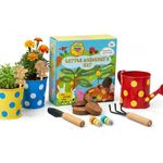 Lattooland Little Gardener's Kit | Complete Gardening Set for Kids 3-8 Years Old | Gardening Tools, Metal planters, Metal Watering can, Soil, Seeds, Plant Markers | Flower Grow Set | Birthday Gift