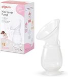 Pigeon Manual Breast Milk Saver Pump, Food-Grade Silicone, Natural Suction, Comes with a Sucker Stand, 4 Oz