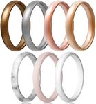 Egnaro Engagement Rings Women, Thin and Stackable Rings Silicone Women Wedding Bands，Rubber Promise Rings for Gift, Anniversary Ring for Work Out- 2.5mm Width - 1.8mm Thick, 10(19.8mm),