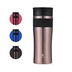 SANTECO Coffee Travel Mug 510ml/17oz, Stainless Steel Thermal Bottles Insulated Flask for Hot Drink Leak-Proof Flask Cups-Champagne