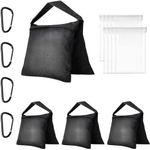 EMART Heavy Duty Sandbag,Weight Bags Photo Studio Saddlebag Design for Photography Stand Light Stand Tripod, Outdoor Patio, Sports, Photo Sets, Film Sets, Live Productions-(Black-4 Packs)