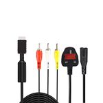WICAREYO AC Power Cord with Audio Video RCA AV Cable for PS2 PS3 Gaming Systems Console