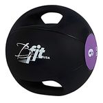 B Fit Dual Grip Medicine Ball for Fitness Weighted Balance Plyometric Training Muscle Build 9 Kgs.