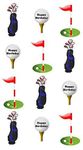 Pre-Cut Golf Accessories Edible Wafer Paper Cupcake Cake Dessert Toppers Birthday Party Decorations