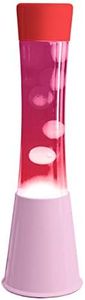 FISURA - Lava lamp Pink Base, Pink Liquid, Transparent Lava and red lid. Lava lamp with Spare Bulb. Dimensions: 11 x 11 x 39.5 cm