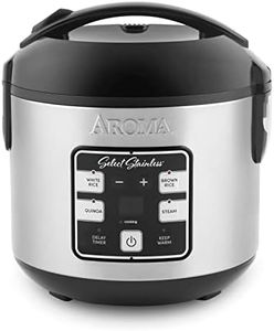 Aroma Housewares Select Stainless Digital Rice & Grain Multicooker, Rice Cooker 4 Cup uncooked, (ARC-914SBDS)