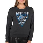 Team Fan Apparel NFL Womens Retro Triangle Slouchy Crewneck, Fleece Pullover Tagless, Long Sleeve Sweatshirt, Football, Heather Charcoal, Medium