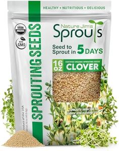 Nature Jims Sprout/Sprouting Seeds, Clover – Organic Non-GMO Premium Resealable Bag for Longer Freshness Rich in Vitamins, Minerals, Fiber, 16 oz