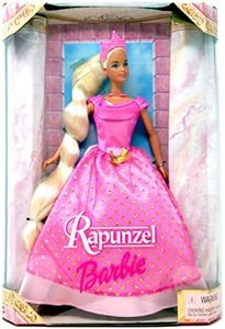 Barbie Rapunzel Pink Gown with Gold Glitter Pink Crown