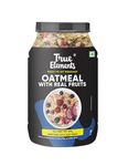 True Elements Whole Oatmeal 1kg | Overnight Oats | Breakfast Food | Healthy Diet | Oatmeal for breakfast | Oats with Chia Seeds, dryfruits and nuts | No added refined sugar | 68% Rolled Oats, Chikoo, Banana, Fig, Strawberry, Apple | 9.8g Protein