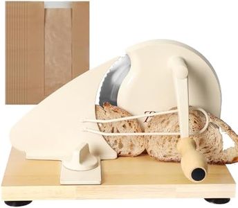 【Verbessert】Manueller Brotschneider für hausgemachten Sauerteig, Metallführung & einstellbare Dicke, Handkurbel mit Skalenlinie und Saugnapf, scharfe Klinge