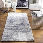 Hauteloom Ainslie Living Room, Bedroom Area Rug - Contemporary - Navy, Denim, Charcoal - 18" Sample