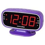 HANNLOMAX HX-153CR Alarm Clock Radio with USB Port, SD Card Slot and Bluetooth (Purple)