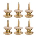 Kasteco 6 Pieces Mushrooms Head Guitar Strap Buttons Strap Locks Chrome (Gold)