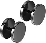 Flongo Men's Women's 12mm Wide Stainless Steel Black Tapers Cheater Faux Fake Ear Plugs Gauges Plugs Tunnel Double Side Stud Earrings