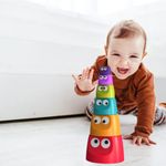 FUN FRY Monster Cups - Activity Toy for Babies 5+ Months Multicolor Infant & Preschool Toys Develops Motor & Reasoning Skills Birthday Gifts for 1 2 3 Year