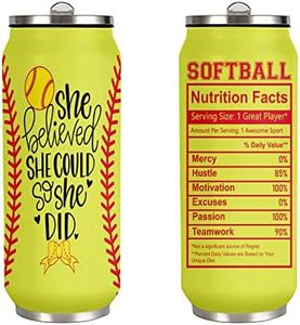 Avqsziol Softball Gifts for Girls, Softball Girl Tumbler, 17 oz Stainless Steel Softball Cup, Softball Girl Gift Ideas Insulated Travel Coffee Mug