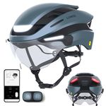 Lumos Ultra E-Bike Smart Helmet | NTA 8667 Certified | Front & Rear LED Lights | Retractable Face Shield | App Controlled | EBike, Scooter, Cycling, Bicycle | Adults, Men Women