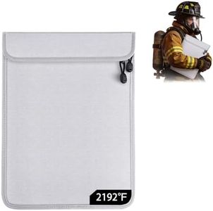 Upgraded Two-Pocket Fireproof Document Bag - Kanhiro 2192℉ Fireproof & Water-Resistant Money Bag with Zipper, Important Document Organizer for Passport, Cash, Valuables, Legal Files Safe