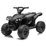 Voltz Toys ATV Ride-On Toy Car for Kids, 12V Off-Road Battery Powered Electric Quad 4 Wheeler Car for Kids with LED Lights, High/Low Speeds, MP3 Player (Black)