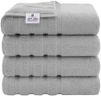 American Soft Linen Luxury 4 Piece Bath Towel Set, 600 GSM 100% Cotton Turkish Bath Towels for Bathroom, 27x54 in Large Bathroom Shower Towels, Light Grey