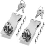 Yitexin 2 Packs 4 Inch Keyed Hasp Locks, Zinc Alloy Hasp Latches, Twist Knob Locking Hasp for Small Doors Cabinets, Door Latch Catch Latch Safety Lock Door Lock with Keys Screws (Silvery)