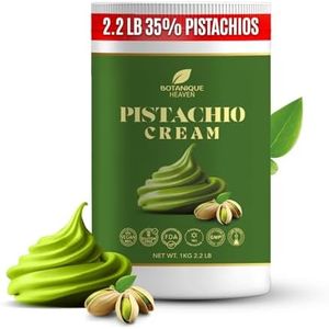 Botanique Heaven Premium Pistachio Cream – 35% Pistachio Content | 2.2 lb (1 kg) Bulk Tub | Sweet Nut Spread & Paste for Viral Dubai Chocolate Bar, Kataifi/Knafeh Filling, Desserts & Baking | Vegan, Halal, Kosher | GMP, FDA-Registered Facility