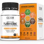 Turmeric Curcumin 3,000mg with Black Pepper x 365 Vegan Tablets High Strength | 1 Year Supply | 95% Curcumins + 20mg Piperine | Tiny Easy-to-Swallow Supplements by Clior (Cambridge Labs)