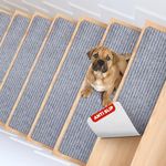MBIGM 8" X 30" (15 in Pack) Non-Slip Carpet Stair Treads Non-Skid Safety Rug Slip Resistant Indoor Runner for Kids Elders and Pets with Reusable Adhesive, Light Grey