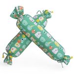 Kradyl Kroft Microfibre Set of 2 Baby Side Pillows | Baby Bolster Pillows | 100% Cotton Removable Covers | 36 X 14 Cms (Green Panda)