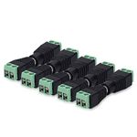 kwmobile RCA Connector Adapter Plug Set - 5 Pairs RCA Female and Male Plug to AV Screw Terminal Audio/Video Connector Adapter - Black with Green