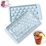 Ice Cube Tray with Lid, 33pcs Sphere Ice Ball Molds for Freezer, Round Ice Cube for Easy Release, Perfect Ice Cube Maker for Freezer, Whiskey, Cocktail and Drink(1Pc) (Blue)