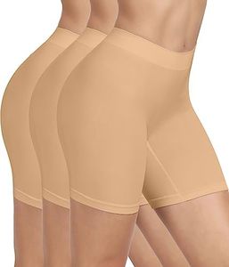BESTENA 3 Pack Slip Shorts Womens Comfortable Seamless Smooth Slip Shorts for Under Dresses(3Nude,XX-Large)